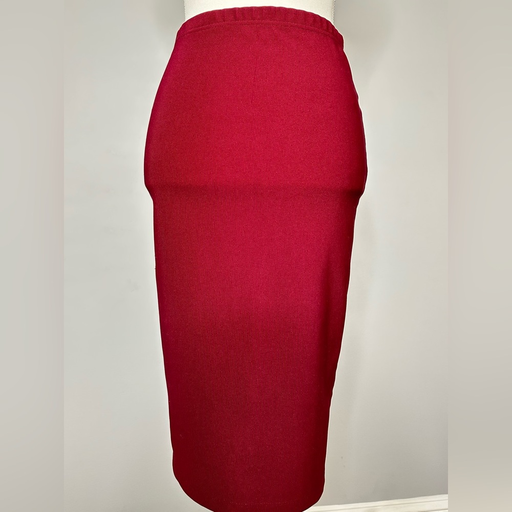 Burgundy Midi Skirt